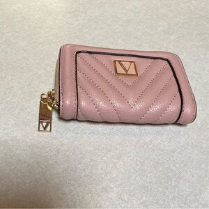 Victoria's Secret Blush Quilted Wallet with Gold Accents